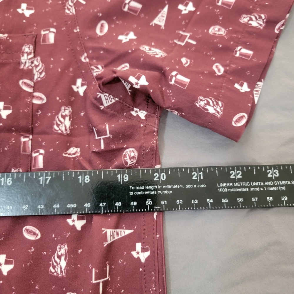 Texas A&M Aggies Burlebo Shirt Mens Medium Button Up All Over Print SS AOP - Picture 4 of 6